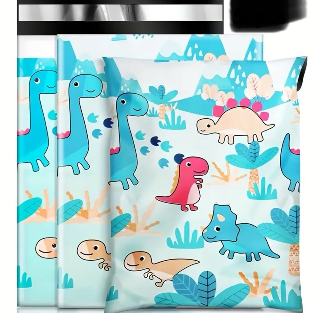 Blue and Pink Dinosaur Print Shipping Supplies Office polymailer pack of 7